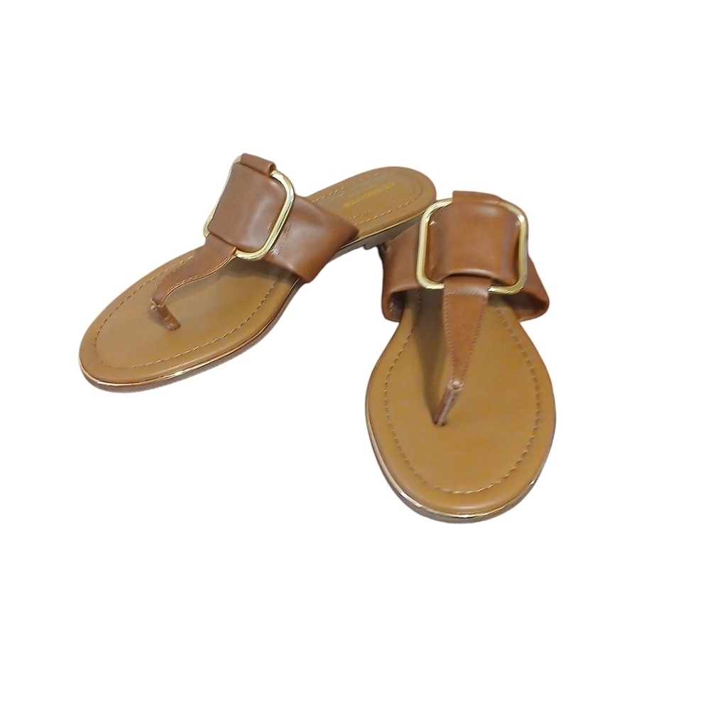 Liz Claiborne Corra Brown Leather Thong Sandalssize 7.5